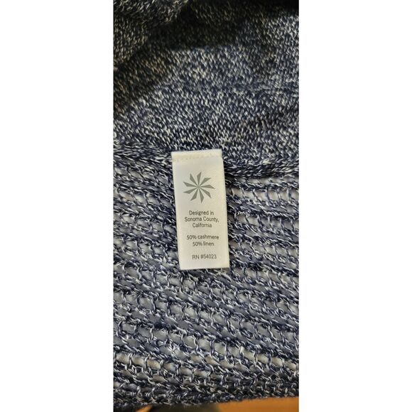 Athleta Open Front Cardigan Size XXS Heather Blue Cashmere Linen Blend, oversize - Picture 6 of 7